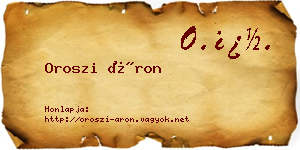 Oroszi Áron névjegykártya